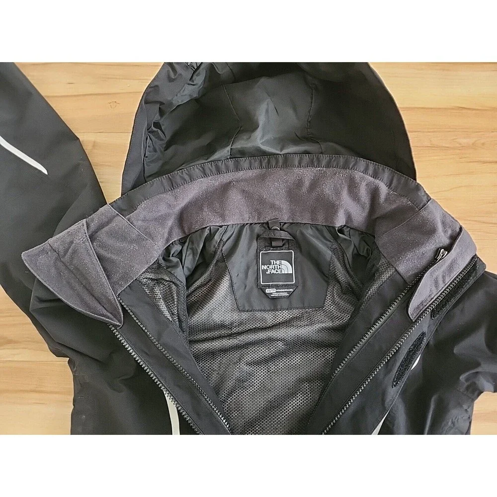 The North Face Jacket Women's XS Black White HyVent Hooded Jacket Coat - Picture 8 of 16